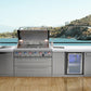 Mont Alpi Islands Mont Alpi 805 Deluxe Island with Beverage Center / 6-Burner Grill, 2 Infrared Burners, Sink, Fridge, Stainless Steel, Waterfall Sides / MAi805-DBEV