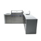 Mont Alpi Islands Mont Alpi 805 Deluxe Island with Beverage Center + 90 Degree Corner / 6-Burner Grill, 2 Infrared Burners, Sink, Fridge, Stainless Steel, Waterfall Sides / MAi805-DBEV90C