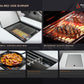 Mont Alpi Islands Mont Alpi 805 Deluxe Island with Beverage Center + 90 Degree Corner + Kegerator / 6-Burner Grill, 2 Infrared Burners, Kegerator, 3 Taps, Sink, Fridge, Stainless Steel / MAi805-D90KEGBEV
