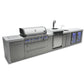 Mont Alpi Islands Mont Alpi 805 Deluxe Island with Beverage Center + Kegerator + Fridge Cabinet / 6-Burner Grill, 2 Infrared Burners, Sink, 2 Fridges, Waterfall Sides, Stainless Steel / MAi805-DKEGBEVFC