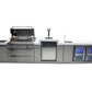 Mont Alpi Islands Mont Alpi 805 Deluxe Island with Beverage Center + Kegerator + Fridge Cabinet / 6-Burner Grill, 2 Infrared Burners, Sink, 2 Fridges, Waterfall Sides, Stainless Steel / MAi805-DKEGBEVFC