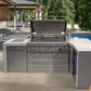 Mont Alpi Islands Mont Alpi 805 Deluxe Island with Fridge Cabinet + 90 Degree Corner / 6-Burner Grill, 2 Infrared Burners, Fridge, Stainless Steel / MAi805-D90FC