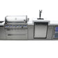 Mont Alpi Islands Mont Alpi 805 Deluxe Island with Fridge Cabinet + Kegerator / 6-Burner Grill, 2 Infrared Burners, Fridge, Waterfall Sides, Stainless Steel / MAi805-DKEGFC