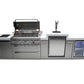 Mont Alpi Islands Mont Alpi 805 Deluxe Island with Fridge Cabinet + Kegerator / 6-Burner Grill, 2 Infrared Burners, Fridge, Waterfall Sides, Stainless Steel / MAi805-DKEGFC