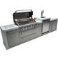 Mont Alpi Islands Mont Alpi 805 Deluxe Island with Kegerator / 6-Burner Grill, 2 Infrared Burners, Kegerator, 3 Taps, Stainless Steel, Waterfall Sides / MAi805-DKEG