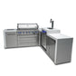 Mont Alpi Islands Mont Alpi 805 Deluxe Island with Kegerator + 90 Degree Corner / 6-Burner Grill, Kegerator, 3 Taps, 2 Infrared Burners, Stainless Steel, Waterfall Sides / MAi805-D90KEG