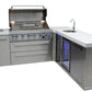 Mont Alpi Islands Mont Alpi 805 Island with Beverage Center + 90 Degree Corner / 6-Burner Grill, 2 Infrared Burners, Sink, Fridge, Stainless Steel / MAi805-90BEV