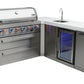 Mont Alpi Islands Mont Alpi 805 Island with Beverage Center + 90 Degree Corner / 6-Burner Grill, 2 Infrared Burners, Sink, Fridge, Stainless Steel / MAi805-90BEV