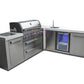 Mont Alpi Islands Mont Alpi 805 Island with Beverage Center + 90 Degree Corner / 6-Burner Grill, 2 Infrared Burners, Sink, Fridge, Stainless Steel / MAi805-90BEV