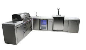 Mont Alpi Islands Mont Alpi 805 Island with Beverage Center + Kegerator / 6-Burner Grill, 2 Infrared Burners, Sink, Fridge, Stainless Steel / MAi805-90KEGBEV