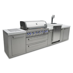 Mont Alpi Islands Mont Alpi 805 Island with Kegerator / 6-Burner Grill, 2 Infrared Burners, Stainless Steel / MAi805-KEG