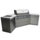 Mont Alpi Islands Mont Alpi 805 Island with Two 45 Degree Corners/ 6-Burner Grill, 2 Infrared Burners, Stainless Steel / MAi805-45