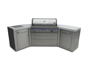 Mont Alpi Islands Mont Alpi 805 Island with Two 45 Degree Corners/ 6-Burner Grill, 2 Infrared Burners, Stainless Steel / MAi805-45