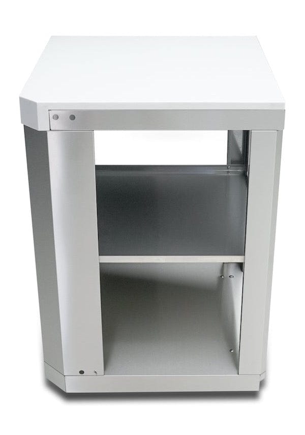 Mont Alpi Islands Mont Alpi 90 Degree Corner Module / Island Extension, Stainless Steel, White Composite Granite Counter / MA90C