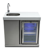 Mont Alpi Kitchen Mont Alpi Beverage Center / Sink, Fridge, Stainless Steel, White Composite Granite Counter / MASF-SS