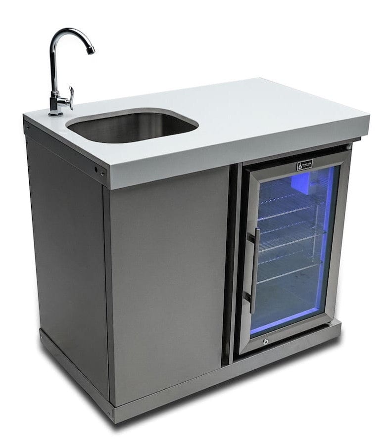 Mont Alpi Kitchen Mont Alpi Beverage Center / Sink, Fridge, Stainless Steel, White Composite Granite Counter / MASF-SS