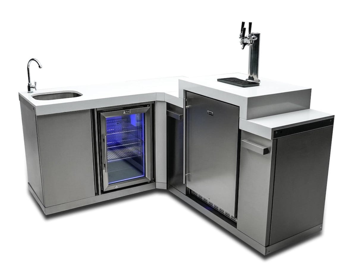 Mont Alpi Beverage Center with Kegerator and 90 Degree Corner