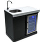 Mont Alpi Kitchen Mont Alpi Black Stainless Steel Beverage Center / Sink, Fridge, White Composite Granite Counter / MASF-BSS