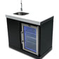 Mont Alpi Kitchen Mont Alpi Black Stainless Steel Beverage Center / Sink, Fridge, White Composite Granite Counter / MASF-BSS