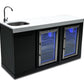 Mont Alpi Kitchen Mont Alpi Black Stainless Steel Beverage Center with Fridge Cabinet  / Sink, 2 Fridges, White Composite Granite Counter / MA-BEVBSSFC
