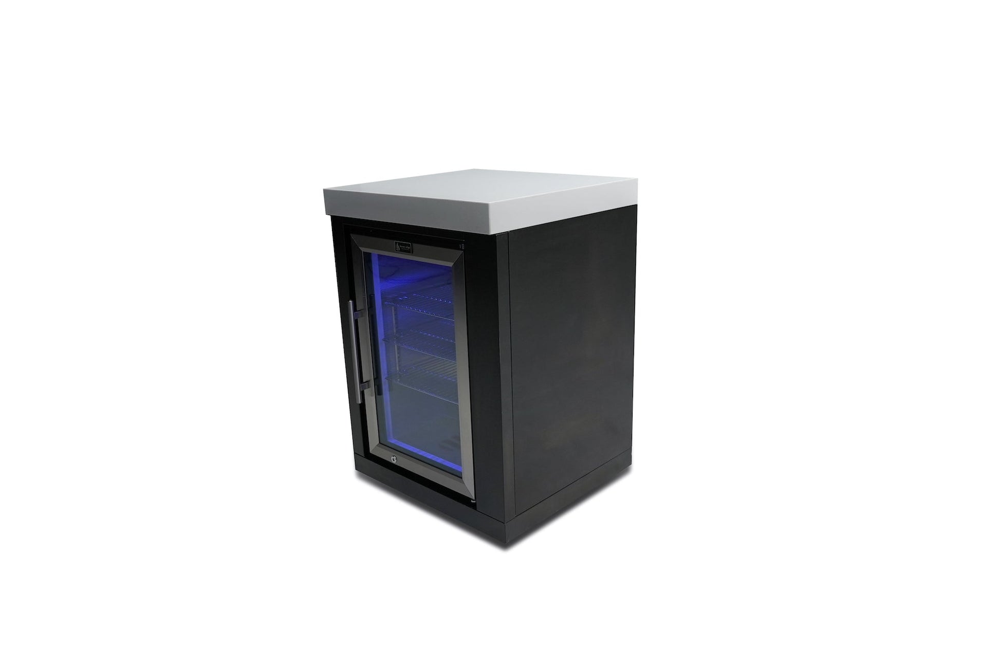 Mont Alpi Refrigeration + Cooling Mont Alpi Black Stainless Steel Single Fridge Module / Outdoor Rated, Lockable, Blue LED Lights / MASFM-BSS