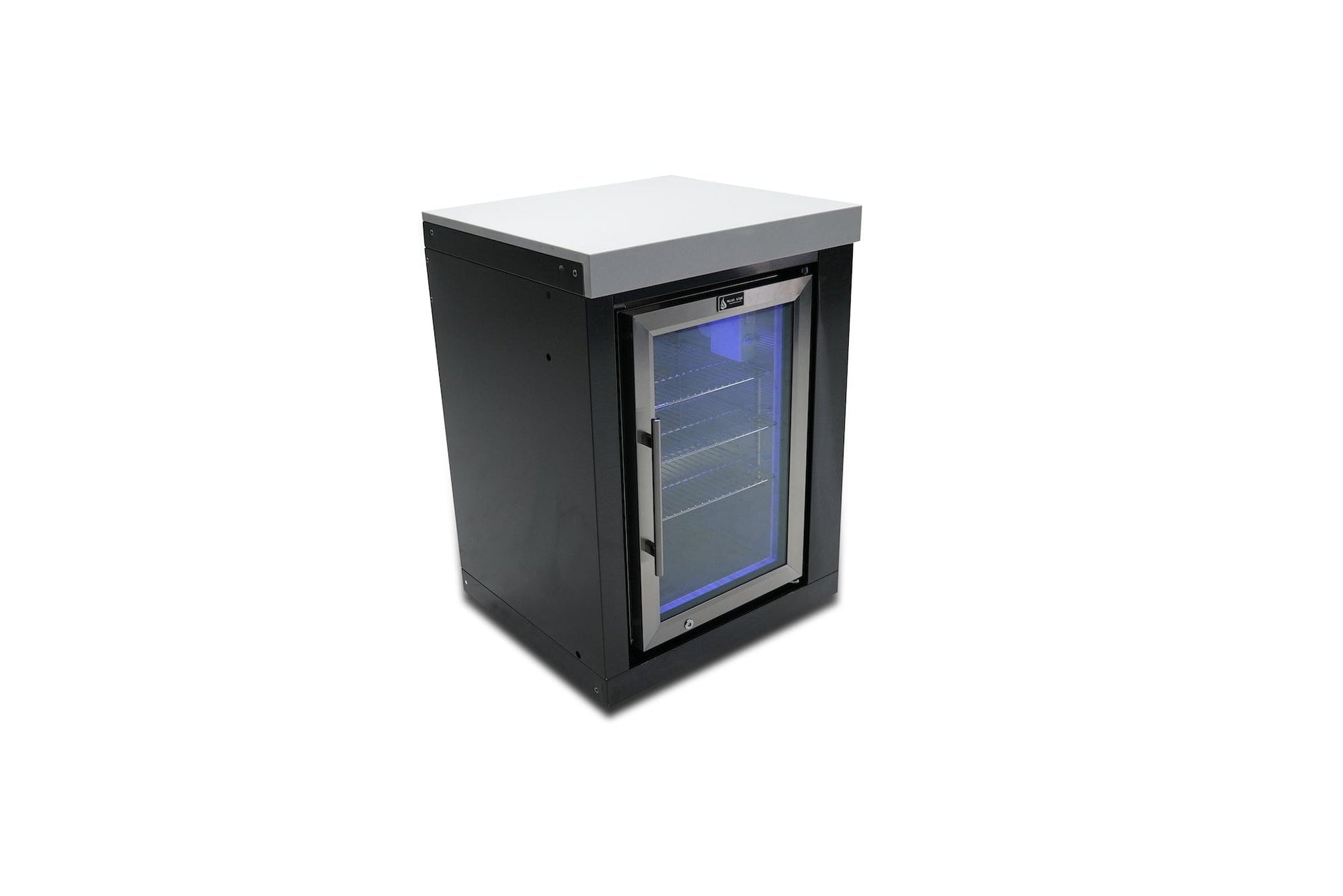 Mont Alpi Refrigeration + Cooling Mont Alpi Black Stainless Steel Single Fridge Module / Outdoor Rated, Lockable, Blue LED Lights / MASFM-BSS