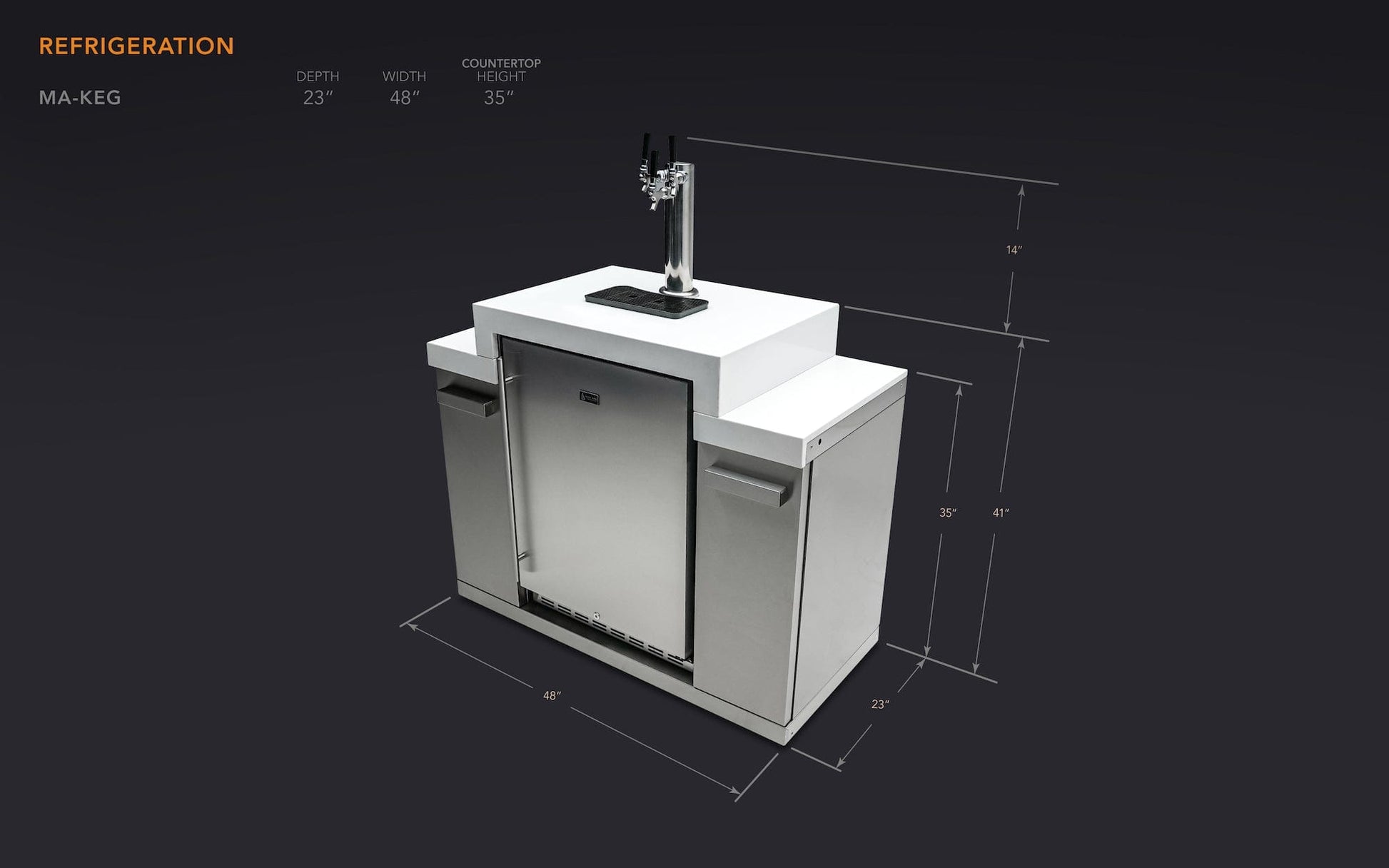 Mont Alpi Refrigeration + Cooling Mont Alpi Outdoor Keg-Center / Kegerator, Beer Cooler, 3 taps / MA-KEG