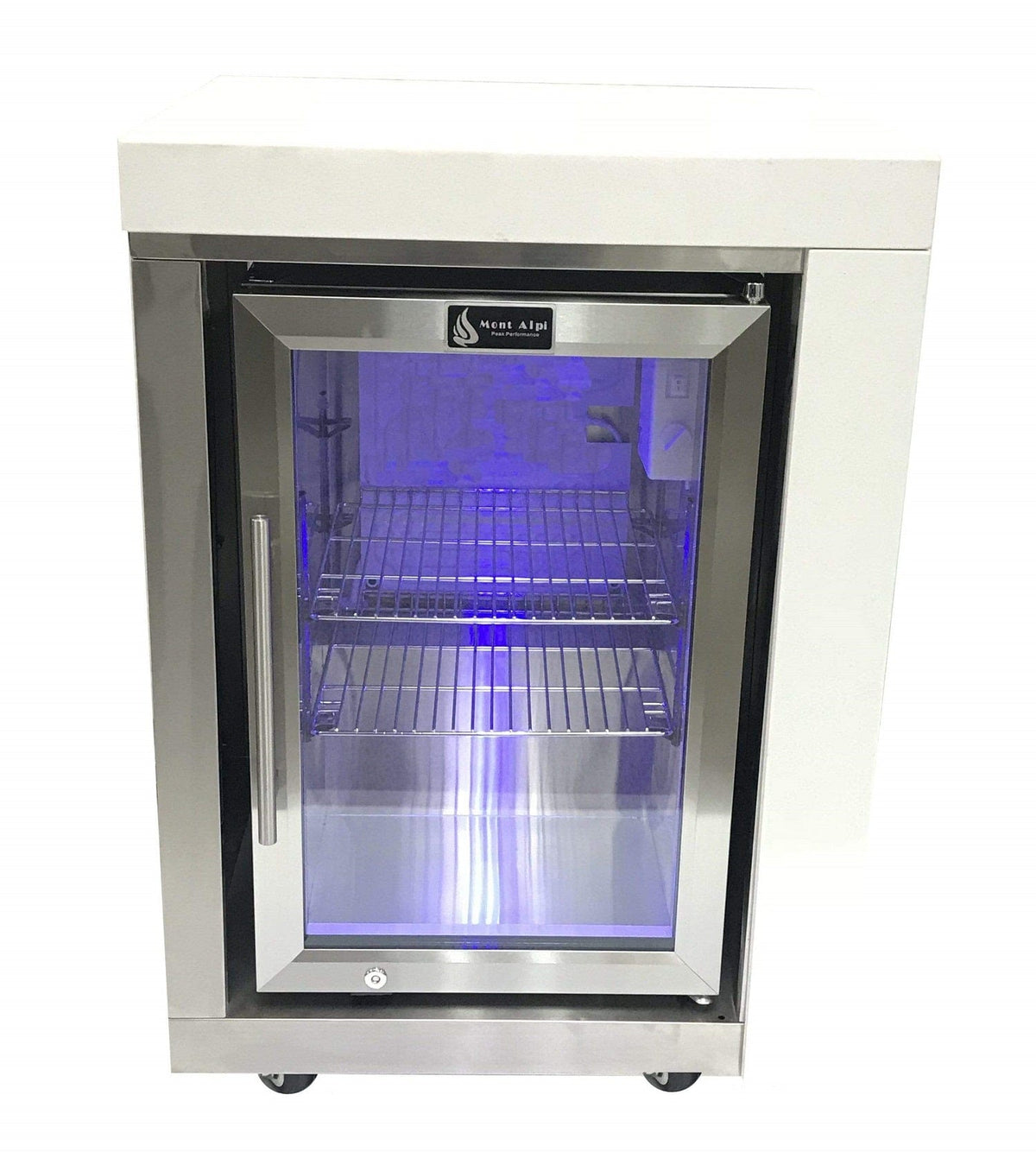 Mont Alpi Refrigeration + Cooling Mont Alpi Single Fridge Module / Outdoor Rated, Lockable, Blue LED Lights, Waterfall Side / MASFM