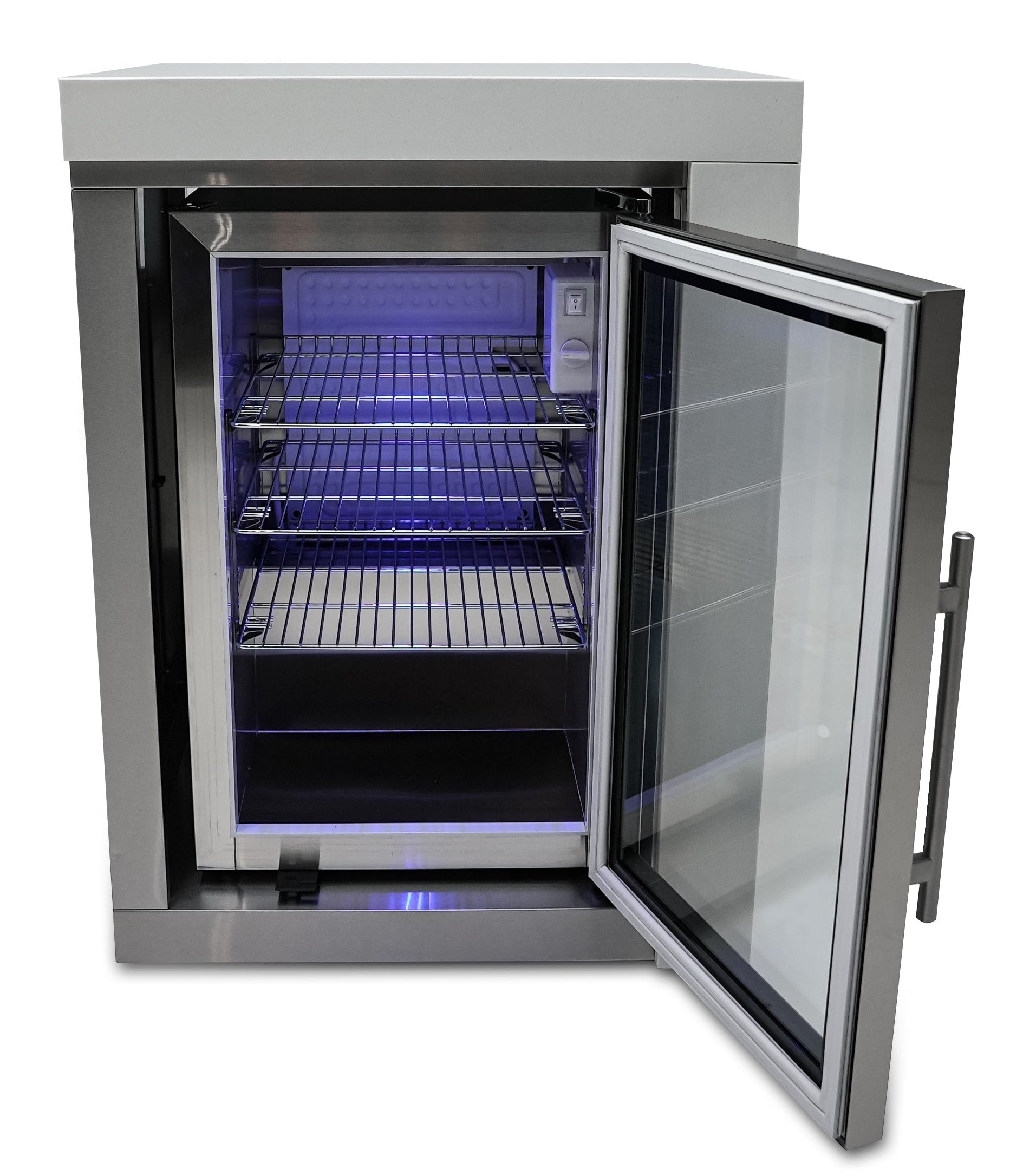 Mont Alpi Refrigeration + Cooling Mont Alpi Single Fridge Module / Outdoor Rated, Lockable, Blue LED Lights, Waterfall Side / MASFM