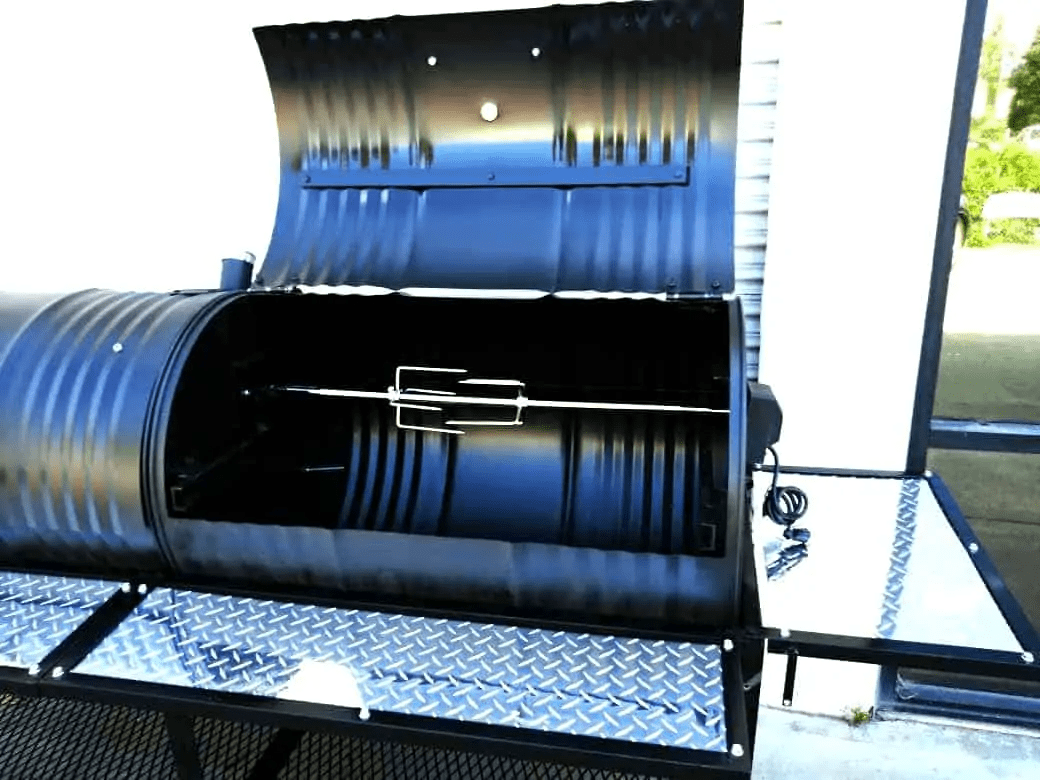 Moss Grills Grill Moss Grills Deluxe Double Barrel Grill with Single Smoke Box and Side Wall Enclosure - 203-1deluxe