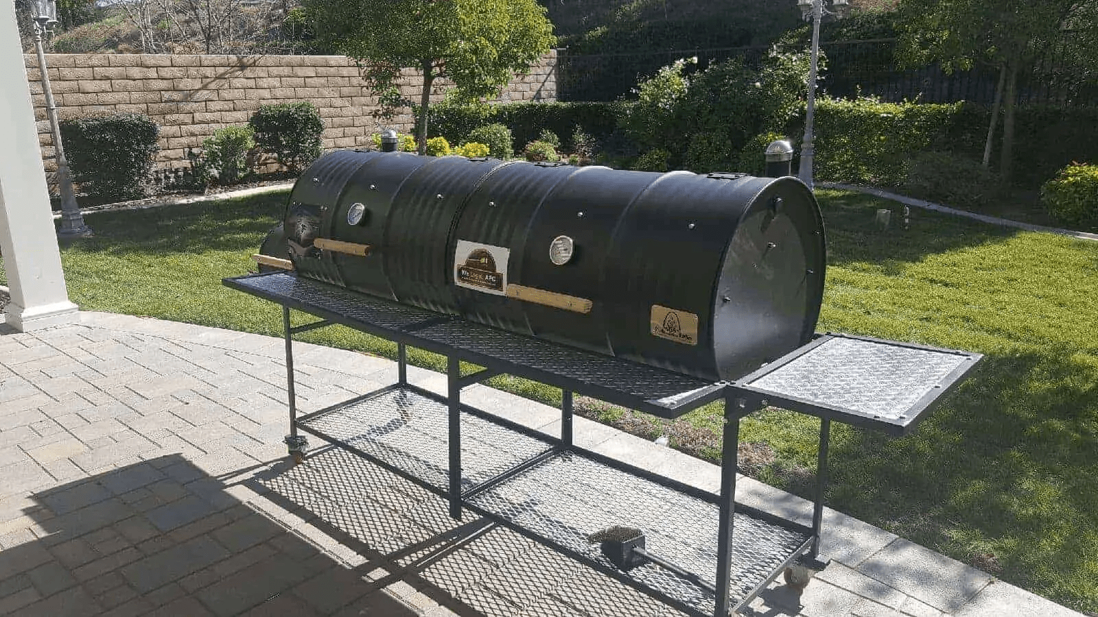 Moss Grills Grill Moss Grills Double Barrel Custom BBQ Grill with Single Smoke Box - 203