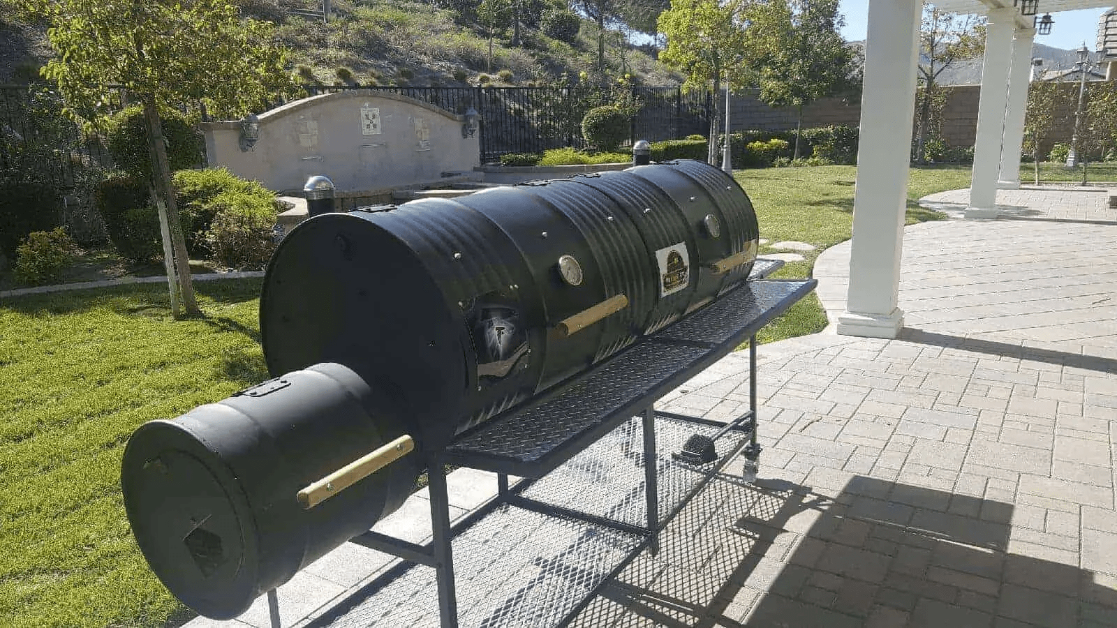 Moss Grills Grill Moss Grills Double Barrel Custom BBQ Grill with Single Smoke Box - 203
