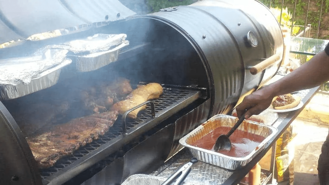 Moss Grills Grill Moss Grills Double Barrel Custom BBQ Grill with Single Smoke Box - 203