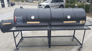 Moss Grills Grill Moss Grills Double Barrel Custom BBQ Grill with Single Smoke Box - 203