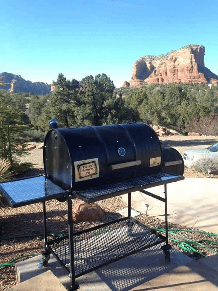 Moss Grills Single Barrel Smoker with Offset Firebox Grill #101