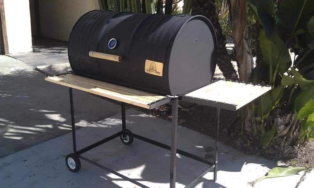 Moss Grills Grill Moss Grills Single BBQ Barrel Custom Grill with Wood Countertops - 103