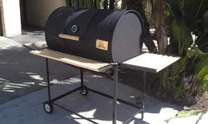 Moss Grills Grill Moss Grills Single BBQ Barrel Custom Grill with Wood Countertops - 103