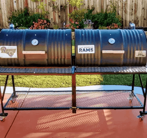Moss Grills Grill Moss Grills Tailgate Double Barrel Custom BBQ Grill with Diamond Plate Countertops - 205