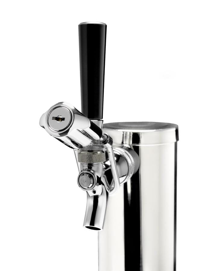OutdoorKitchenPro Summit 24" Wide Commercial Indoor/Outdoor Single Tap Beer Dispenser for Built-In or Freestanding Use with Stainless Steel Exterior, Caster Set, and Tap Locks / BC74OSCOM
