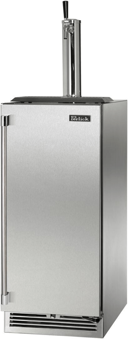 Perlick Refrigeration + Cooling Stainless Steel Door - Right Hinge - Single Tap Perlick 15&quot; Signature Series Beer Dispenser / HP15TO-4
