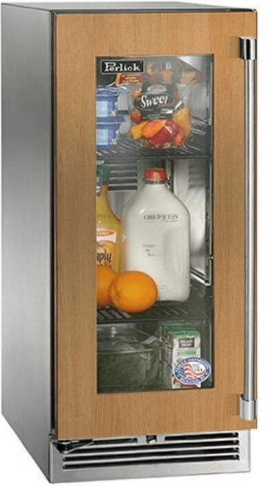 Perlick Refrigeration + Cooling Panel Ready Glass Door - Left Hinge Perlick 15” Signature Series Outdoor Refrigerator / HP15RO-4