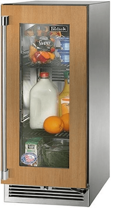Perlick Refrigeration + Cooling Panel Ready Glass Door - Right Hinge Perlick 15” Signature Series Outdoor Refrigerator / HP15RO-4