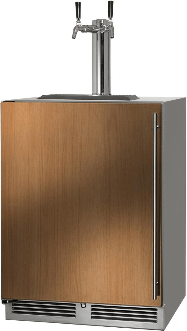 Perlick Refrigeration + Cooling Panel Ready - Left Hinge - Dual Tap Perlick 24&quot; C-Series Beer Dispenser / HC24TO-4