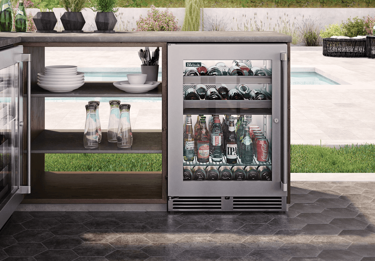 Perlick Refrigeration + Cooling Perlick 24&quot; Signature Series Dual-Zone Outdoor Refrigerator/Wine Reserve | HP24CO-4