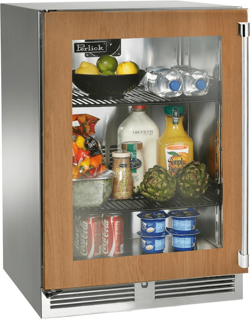 Perlick Refrigeration + Cooling Panel Ready Glass Door - Left Hinge Perlick 24” Signature Series Outdoor Refrigerator / HP24RO-4