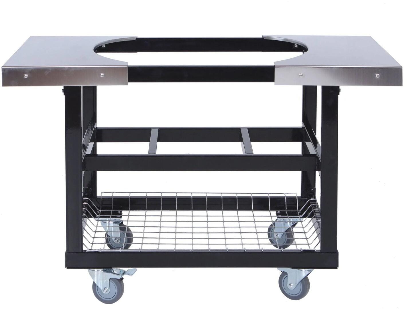Primo Accessories Oval LG 300 / Oval XL 400 Primo Cart Base with Basket and SS Side Shelves for Oval LG 300, Oval XL 400, or Oval JR 200 / PG00370 or PG00320