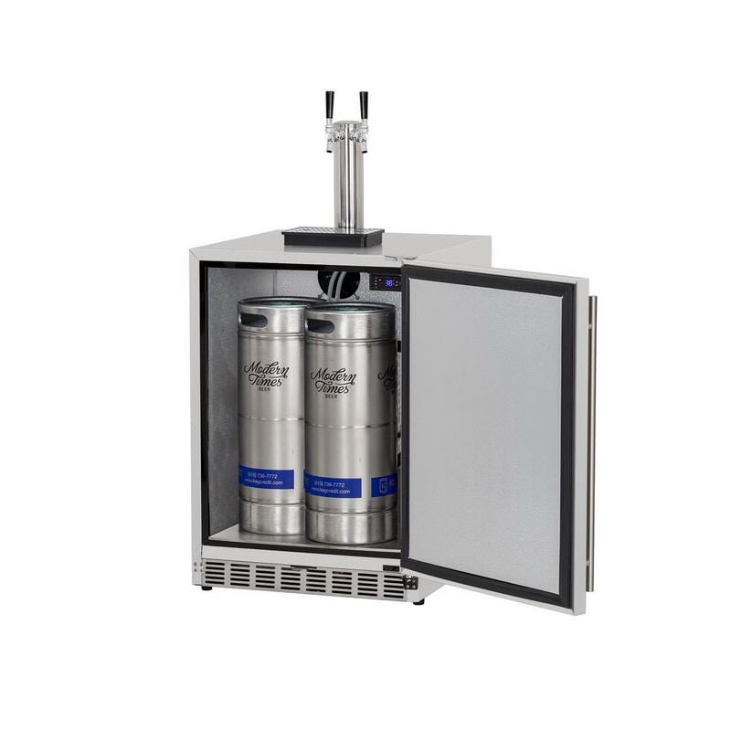 Summerset Kegerator Summerset 24&quot; 6.6c Deluxe Outdoor Rated Kegerator Double Tower SSRFR-24DK2
