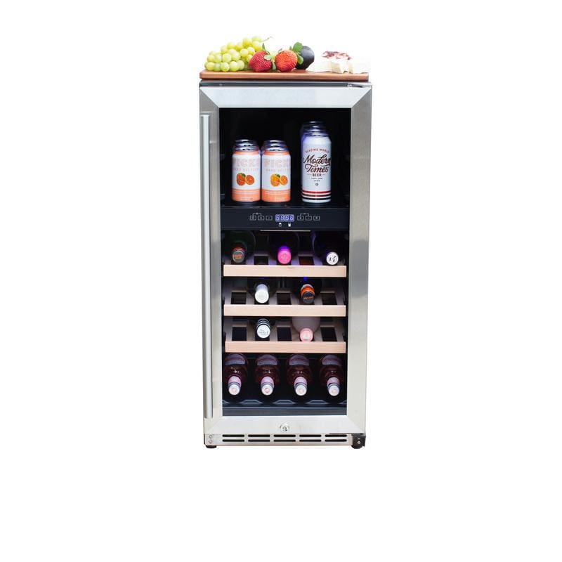 Summerset Refrigeration + Cooling Summerset 15" 3.2C Outdoor Rated Dual Zone Wine Cooler SSRFR-15WD