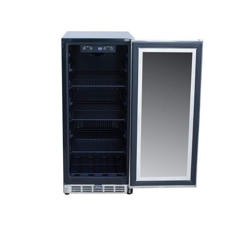 Summerset Refrigeration + Cooling Summerset 15" 3.2C Outdoor Rated Fridge with Glass Door SSRFR-15G
