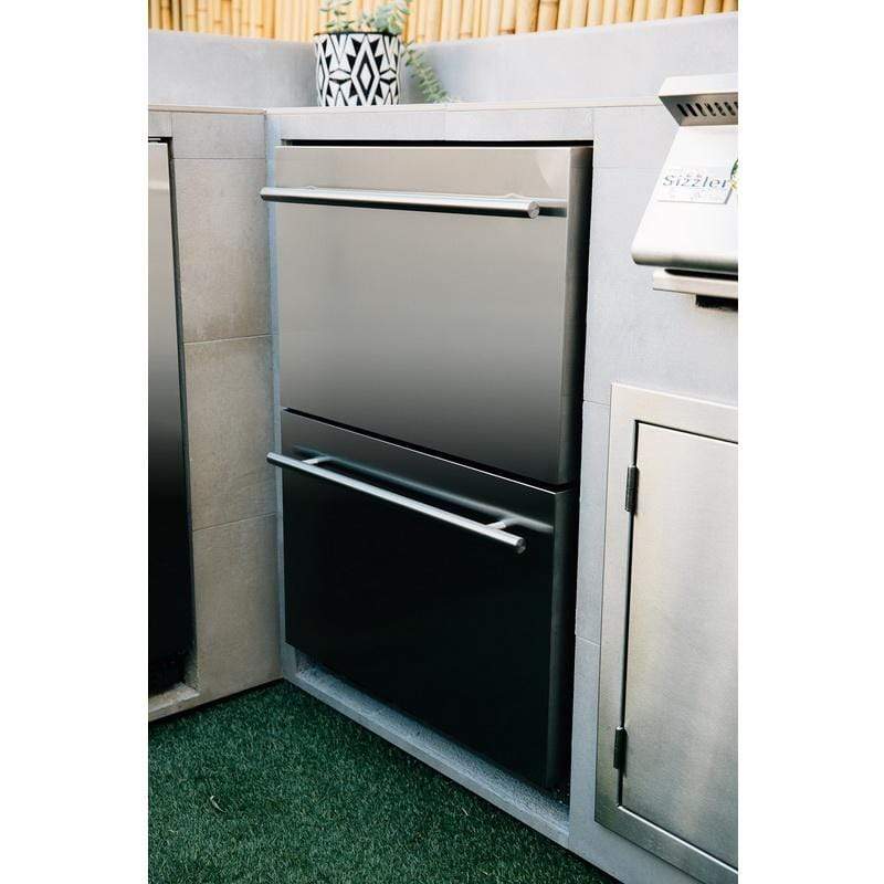Summerset Refrigeration + Cooling Summerset 24&quot; 5.3c Deluxe Outdoor Rated 2-Drawer Refrigerator SSRFR-24DR2